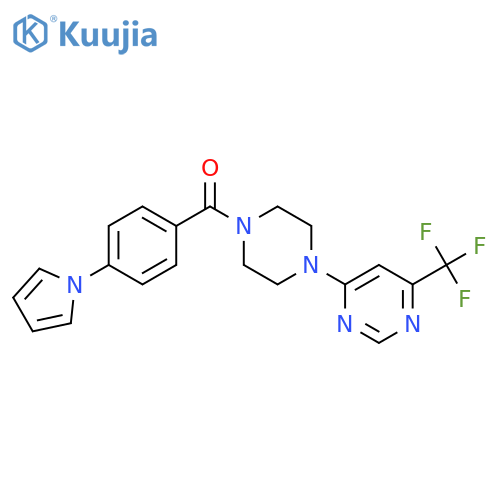 4-{4-4-(1H-pyrrol-1-yl)benzoylpiperazin-1-yl}-6-(trifluoromethyl)pyrimidine structure