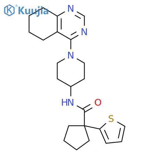 N-[1-(5,6,7,8-tetrahydroquinazolin-4-yl)piperidin-4-yl]-1-(thiophen-2-yl)cyclopentane-1-carboxamide structure