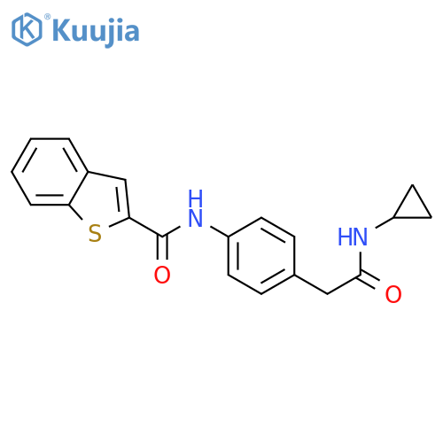 N-{4-[(cyclopropylcarbamoyl)methyl]phenyl}-1-benzothiophene-2-carboxamide structure