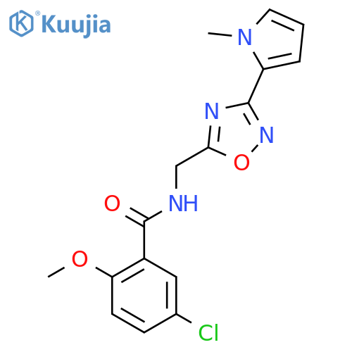 5-chloro-2-methoxy-N-{3-(1-methyl-1H-pyrrol-2-yl)-1,2,4-oxadiazol-5-ylmethyl}benzamide structure