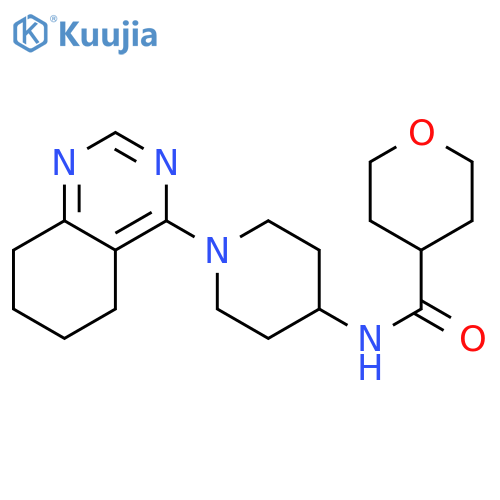 N-[1-(5,6,7,8-tetrahydroquinazolin-4-yl)piperidin-4-yl]oxane-4-carboxamide structure