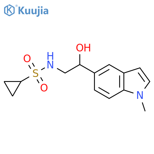 N-[2-hydroxy-2-(1-methyl-1H-indol-5-yl)ethyl]cyclopropanesulfonamide structure