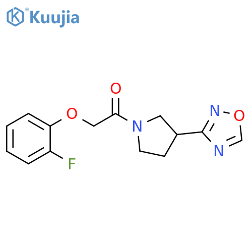 2-(2-fluorophenoxy)-1-3-(1,2,4-oxadiazol-3-yl)pyrrolidin-1-ylethan-1-one structure