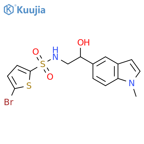 5-bromo-N-[2-hydroxy-2-(1-methyl-1H-indol-5-yl)ethyl]thiophene-2-sulfonamide structure