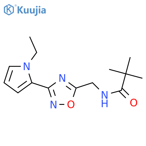 N-{[3-(1-ethyl-1H-pyrrol-2-yl)-1,2,4-oxadiazol-5-yl]methyl}-2,2-dimethylpropanamide structure