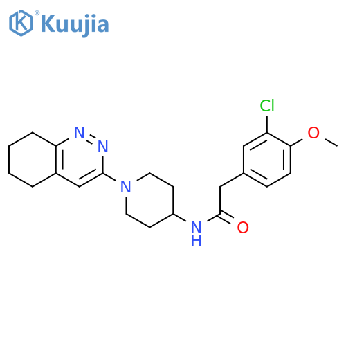 2-(3-chloro-4-methoxyphenyl)-N-[1-(5,6,7,8-tetrahydrocinnolin-3-yl)piperidin-4-yl]acetamide structure