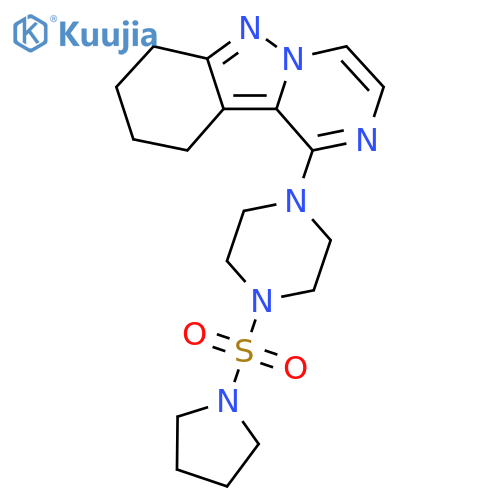 1-{7H,8H,9H,10H-pyrazino[1,2-b]indazol-1-yl}-4-(pyrrolidine-1-sulfonyl)piperazine structure