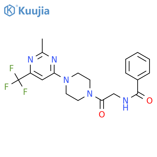 N-(2-{4-[2-methyl-6-(trifluoromethyl)pyrimidin-4-yl]piperazin-1-yl}-2-oxoethyl)benzamide structure