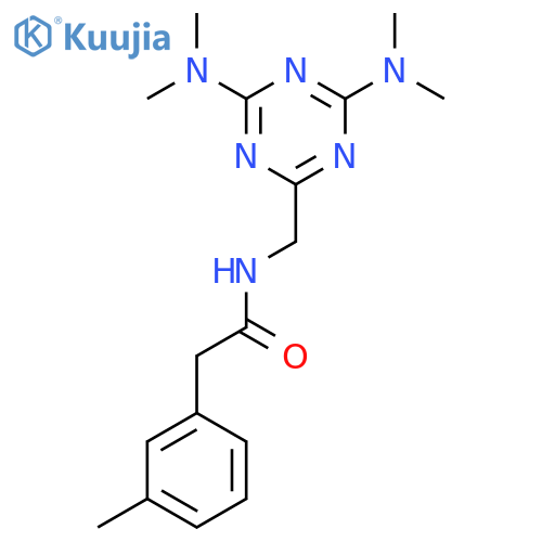N-{4,6-bis(dimethylamino)-1,3,5-triazin-2-ylmethyl}-2-(3-methylphenyl)acetamide structure