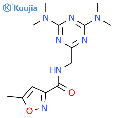 N-{4,6-bis(dimethylamino)-1,3,5-triazin-2-ylmethyl}-5-methyl-1,2-oxazole-3-carboxamide structure