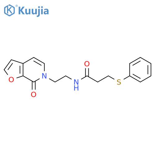 N-(2-{7-oxo-6H,7H-furo2,3-cpyridin-6-yl}ethyl)-3-(phenylsulfanyl)propanamide structure
