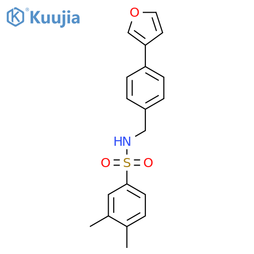 N-{4-(furan-3-yl)phenylmethyl}-3,4-dimethylbenzene-1-sulfonamide structure