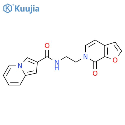 N-(2-{7-oxo-6H,7H-furo2,3-cpyridin-6-yl}ethyl)indolizine-2-carboxamide structure