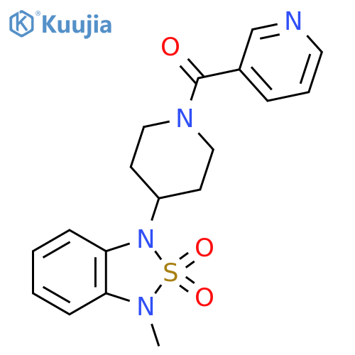 1-methyl-3-1-(pyridine-3-carbonyl)piperidin-4-yl-1,3-dihydro-2lambda6,1,3-benzothiadiazole-2,2-dione structure