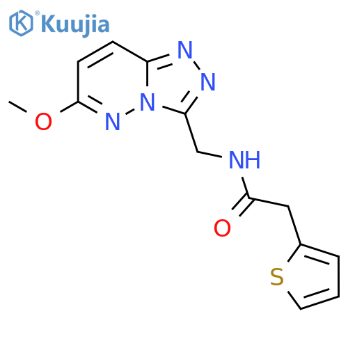 N-({6-methoxy-1,2,4triazolo4,3-bpyridazin-3-yl}methyl)-2-(thiophen-2-yl)acetamide structure