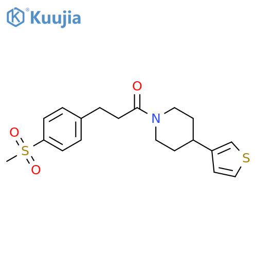 3-(4-methanesulfonylphenyl)-1-[4-(thiophen-3-yl)piperidin-1-yl]propan-1-one structure