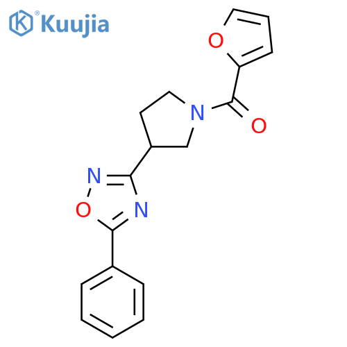 3-1-(furan-2-carbonyl)pyrrolidin-3-yl-5-phenyl-1,2,4-oxadiazole structure
