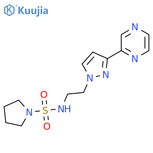 N-{2-3-(pyrazin-2-yl)-1H-pyrazol-1-ylethyl}pyrrolidine-1-sulfonamide structure