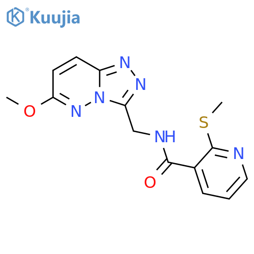 N-({6-methoxy-[1,2,4]triazolo[4,3-b]pyridazin-3-yl}methyl)-2-(methylsulfanyl)pyridine-3-carboxamide structure