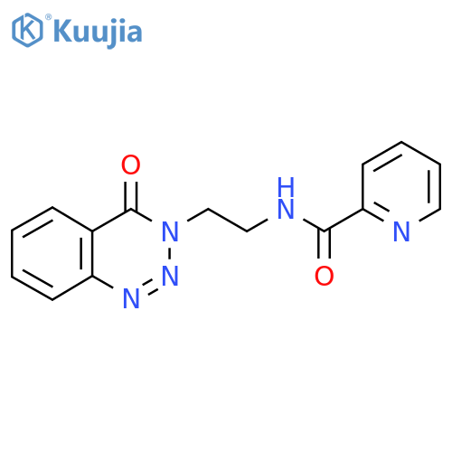N-[2-(4-oxo-3,4-dihydro-1,2,3-benzotriazin-3-yl)ethyl]pyridine-2-carboxamide structure