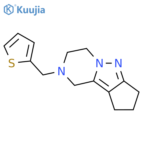 11-(thiophen-2-yl)methyl-7,8,11-triazatricyclo6.4.0.0^{2,6}dodeca-1,6-diene structure