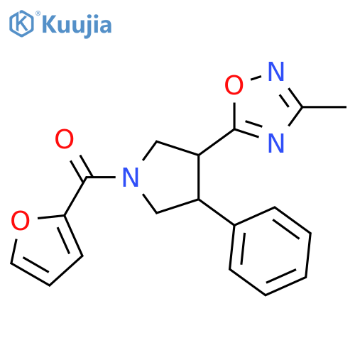 5-[1-(furan-2-carbonyl)-4-phenylpyrrolidin-3-yl]-3-methyl-1,2,4-oxadiazole structure