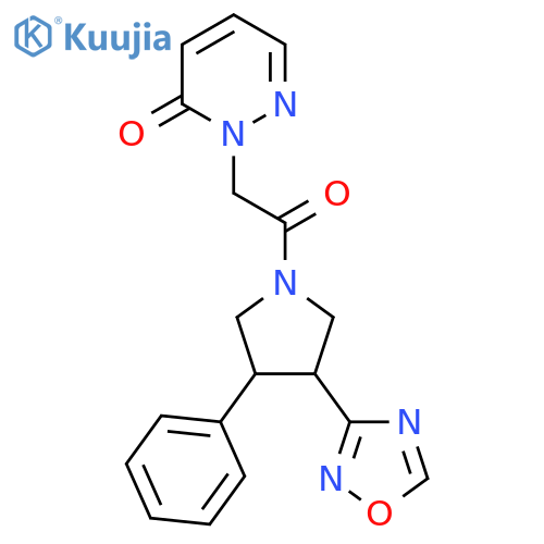 2-{2-3-(1,2,4-oxadiazol-3-yl)-4-phenylpyrrolidin-1-yl-2-oxoethyl}-2,3-dihydropyridazin-3-one structure