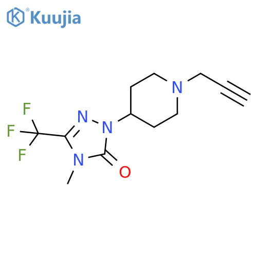 4-methyl-1-1-(prop-2-yn-1-yl)piperidin-4-yl-3-(trifluoromethyl)-4,5-dihydro-1H-1,2,4-triazol-5-one structure