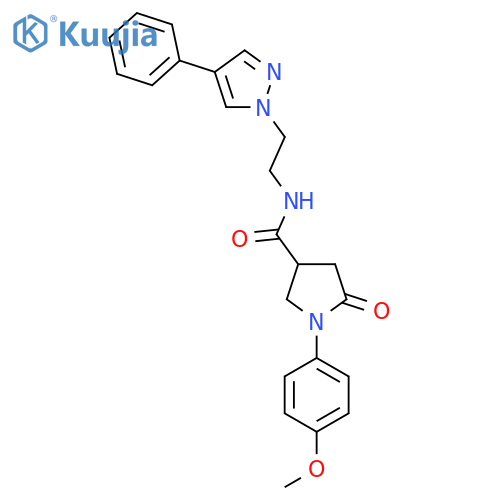 1-(4-methoxyphenyl)-5-oxo-N-2-(4-phenyl-1H-pyrazol-1-yl)ethylpyrrolidine-3-carboxamide structure
