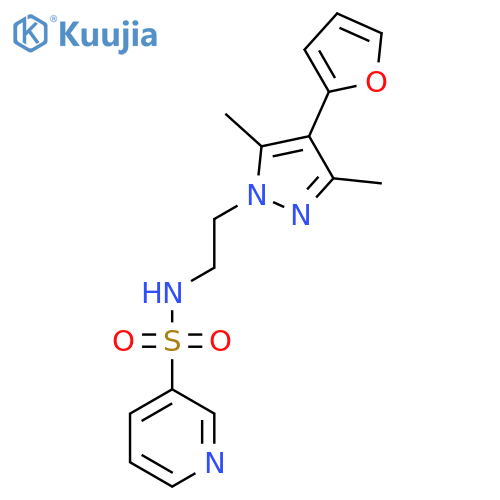 N-{2-[4-(furan-2-yl)-3,5-dimethyl-1H-pyrazol-1-yl]ethyl}pyridine-3-sulfonamide structure