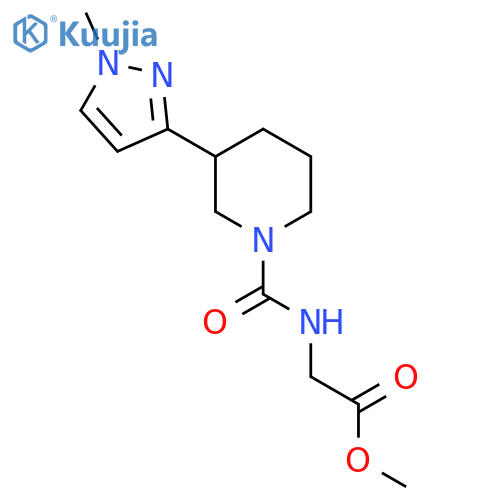methyl 2-{3-(1-methyl-1H-pyrazol-3-yl)piperidine-1-carbonylamino}acetate structure
