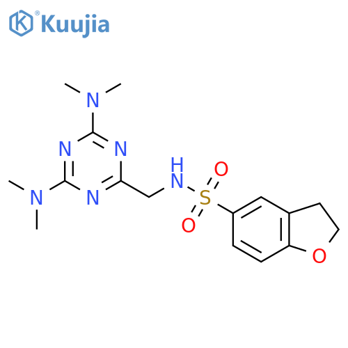 N-{4,6-bis(dimethylamino)-1,3,5-triazin-2-ylmethyl}-2,3-dihydro-1-benzofuran-5-sulfonamide structure