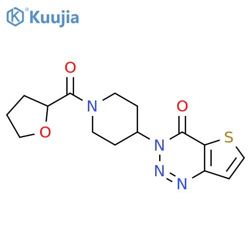 3-1-(oxolane-2-carbonyl)piperidin-4-yl-3H,4H-thieno3,2-d1,2,3triazin-4-one structure
