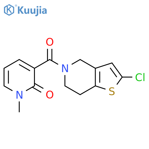3-{2-chloro-4H,5H,6H,7H-thieno[3,2-c]pyridine-5-carbonyl}-1-methyl-1,2-dihydropyridin-2-one structure