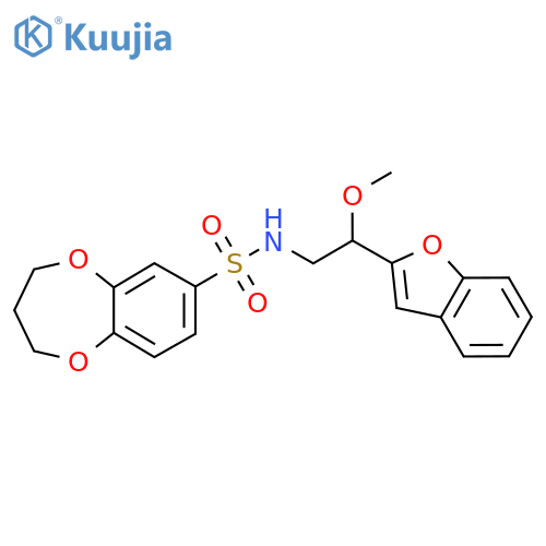 N-[2-(1-benzofuran-2-yl)-2-methoxyethyl]-3,4-dihydro-2H-1,5-benzodioxepine-7-sulfonamide structure