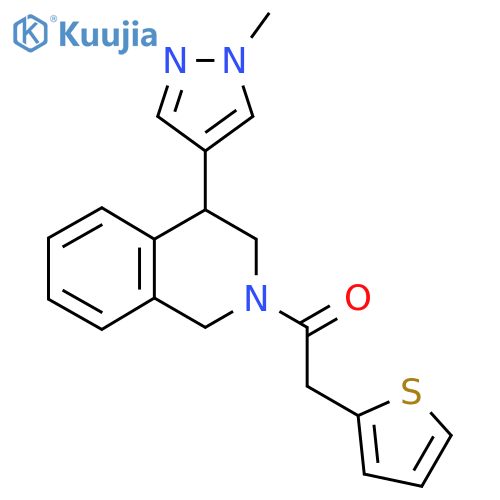 1-[4-(1-methyl-1H-pyrazol-4-yl)-1,2,3,4-tetrahydroisoquinolin-2-yl]-2-(thiophen-2-yl)ethan-1-one structure