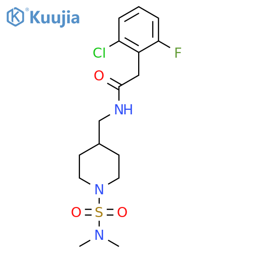 2-(2-chloro-6-fluorophenyl)-N-{[1-(dimethylsulfamoyl)piperidin-4-yl]methyl}acetamide structure