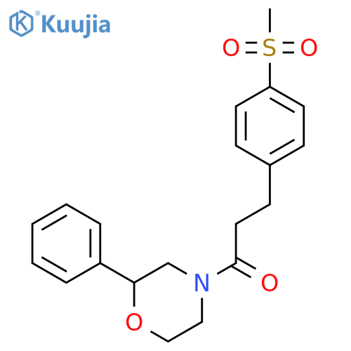 3-(4-methanesulfonylphenyl)-1-(2-phenylmorpholin-4-yl)propan-1-one structure