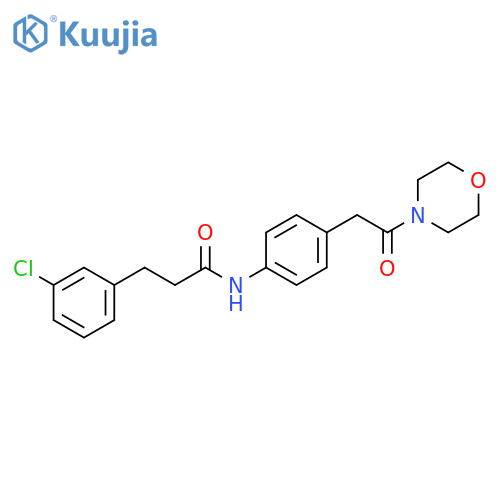 3-(3-chlorophenyl)-N-{4-[2-(morpholin-4-yl)-2-oxoethyl]phenyl}propanamide structure