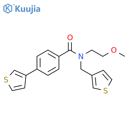N-(2-methoxyethyl)-4-(thiophen-3-yl)-N-[(thiophen-3-yl)methyl]benzamide structure