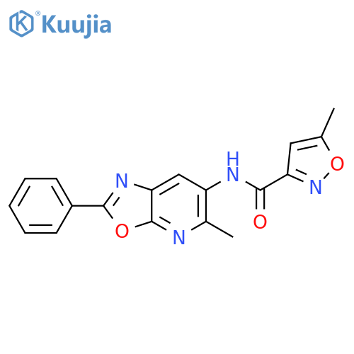 5-methyl-N-{5-methyl-2-phenyl-1,3oxazolo5,4-bpyridin-6-yl}-1,2-oxazole-3-carboxamide structure