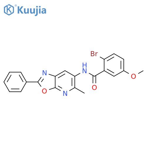 2-bromo-5-methoxy-N-{5-methyl-2-phenyl-1,3oxazolo5,4-bpyridin-6-yl}benzamide structure