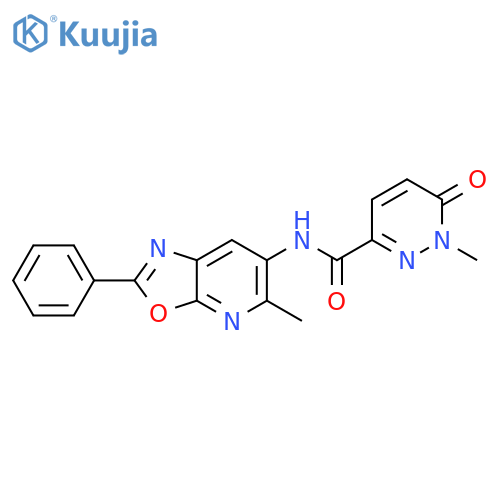 1-methyl-N-{5-methyl-2-phenyl-1,3oxazolo5,4-bpyridin-6-yl}-6-oxo-1,6-dihydropyridazine-3-carboxamide structure