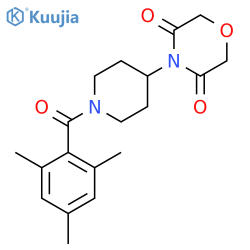 4-[1-(2,4,6-trimethylbenzoyl)piperidin-4-yl]morpholine-3,5-dione structure