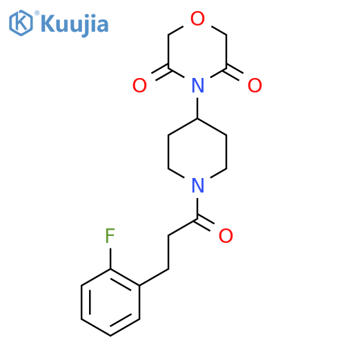 4-{1-[3-(2-fluorophenyl)propanoyl]piperidin-4-yl}morpholine-3,5-dione structure