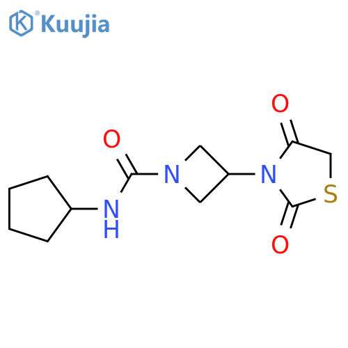 N-cyclopentyl-3-(2,4-dioxo-1,3-thiazolidin-3-yl)azetidine-1-carboxamide structure