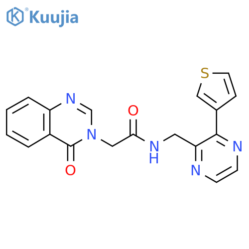 2-(4-oxo-3,4-dihydroquinazolin-3-yl)-N-{[3-(thiophen-3-yl)pyrazin-2-yl]methyl}acetamide structure