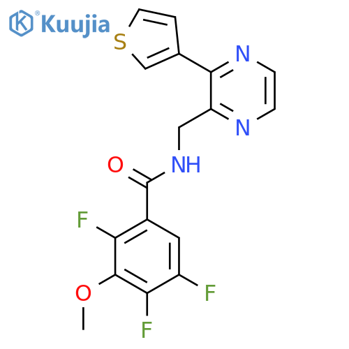 2,4,5-trifluoro-3-methoxy-N-{[3-(thiophen-3-yl)pyrazin-2-yl]methyl}benzamide structure