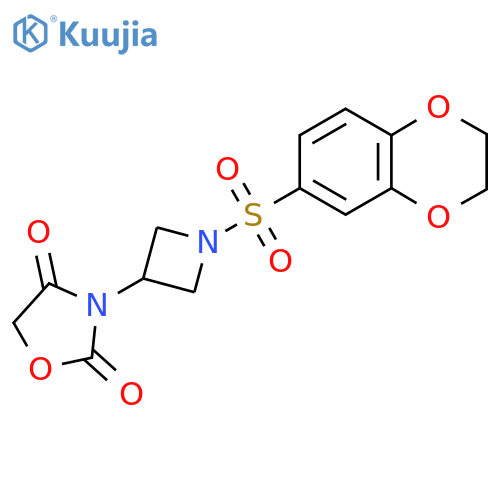 3-(1-((2,3-Dihydrobenzo[b][1,4]dioxin-6-yl)sulfonyl)azetidin-3-yl)oxazolidine-2,4-dione structure