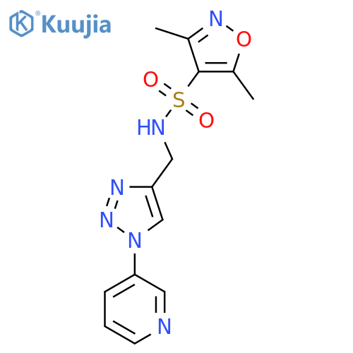 3,5-dimethyl-N-{[1-(pyridin-3-yl)-1H-1,2,3-triazol-4-yl]methyl}-1,2-oxazole-4-sulfonamide structure